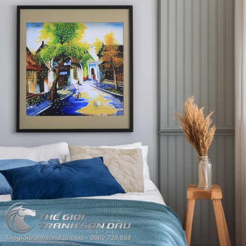 Tranh Sơn Dầu Phong Cảnh Vẽ Con Đường Lá Rơi