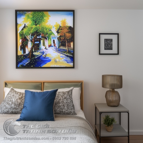 Tranh Sơn Dầu Phong Cảnh Vẽ Con Đường Lá Rơi