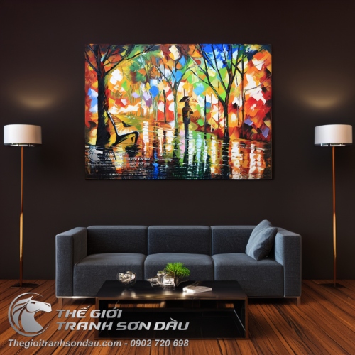 Tranh Sơn Dầu Phong Cảnh Vẽ Dày Màu