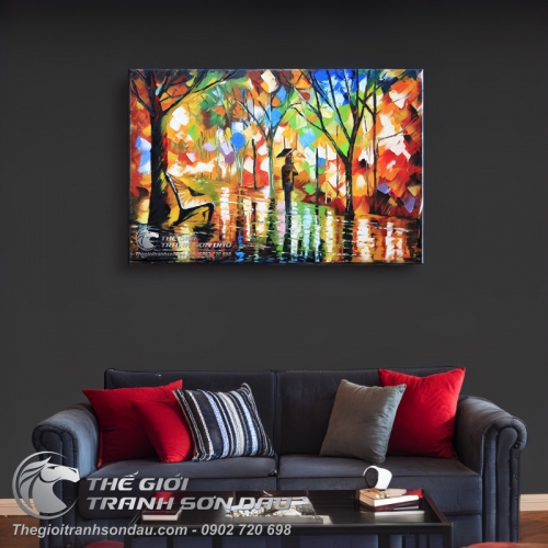 Tranh Sơn Dầu Phong Cảnh Vẽ Dày Màu