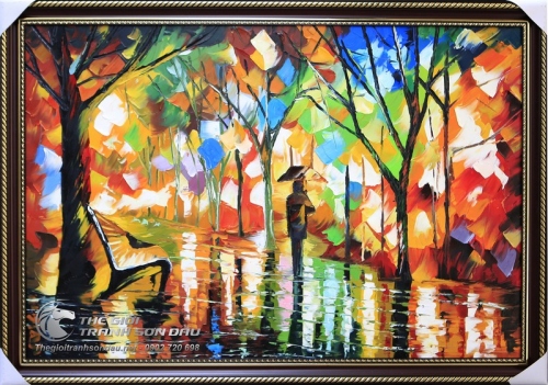 Tranh Sơn Dầu Phong Cảnh Vẽ Dày Màu