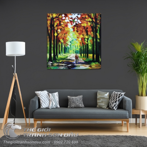 Tranh Sơn Dầu Phong Cảnh Vẽ Dày Màu Ấn Tượng