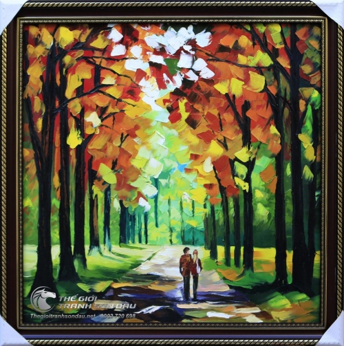 Tranh Sơn Dầu Phong Cảnh Vẽ Dày Màu Ấn Tượng