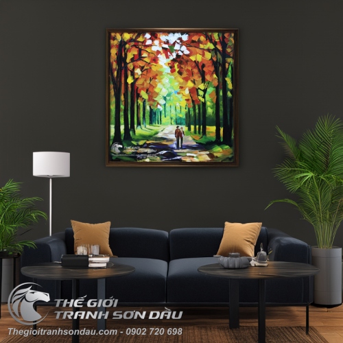 Tranh Sơn Dầu Phong Cảnh Vẽ Dày Màu Ấn Tượng
