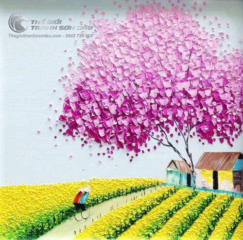 Tranh Sơn Dầu Phong Cảnh Việt Nam Trang Trí Phòng Khách