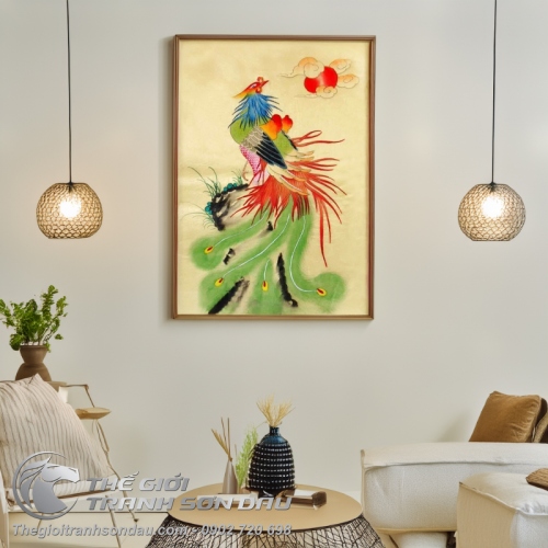 Tranh Sơn Dầu Phượng Hoàng Oai Nghiêm