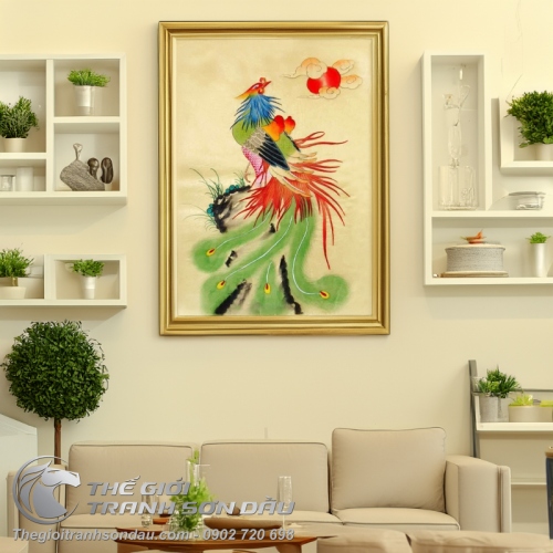 Tranh Sơn Dầu Phượng Hoàng Oai Nghiêm