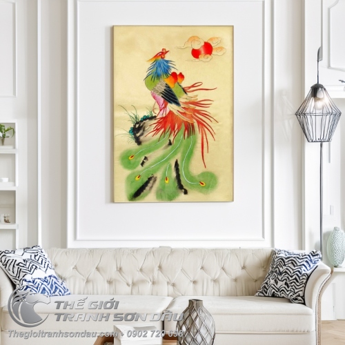 Tranh Sơn Dầu Phượng Hoàng Oai Nghiêm