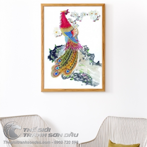 Tranh Sơn Dầu Phượng Hoàng Phong Thủy Treo Phòng Khách