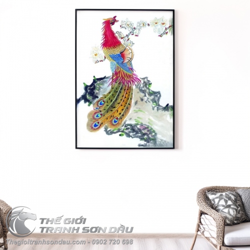 Tranh Sơn Dầu Phượng Hoàng Phong Thủy Treo Phòng Khách