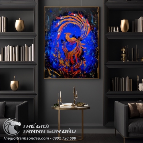 Tranh Sơn Dầu Phượng Hoàng Trát Bay Nghệ Thuật