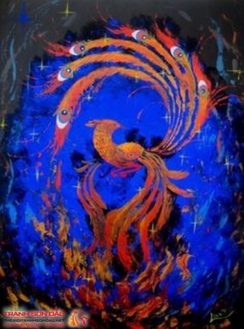 Tranh Sơn Dầu Phượng Hoàng Trát Bay Nghệ Thuật