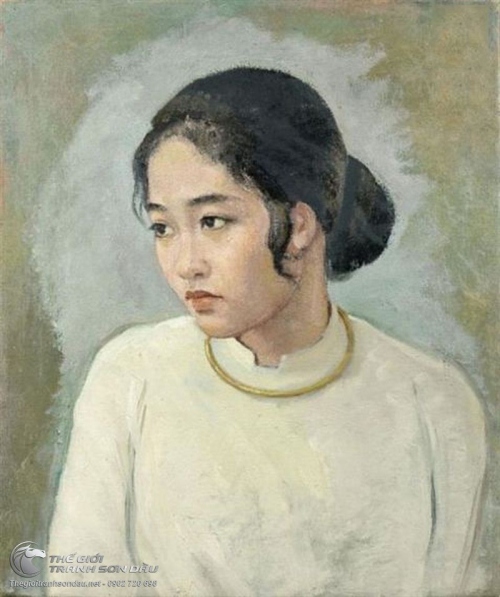 Tranh Sơn Dầu Thiếu Nữ Áo Dài Trắng