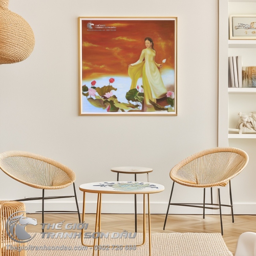 Tranh Sơn Dầu Thiếu Nữ Áo Dài Việt Nam