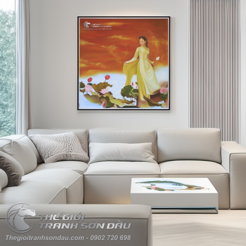 Tranh Sơn Dầu Thiếu Nữ Áo Dài Việt Nam
