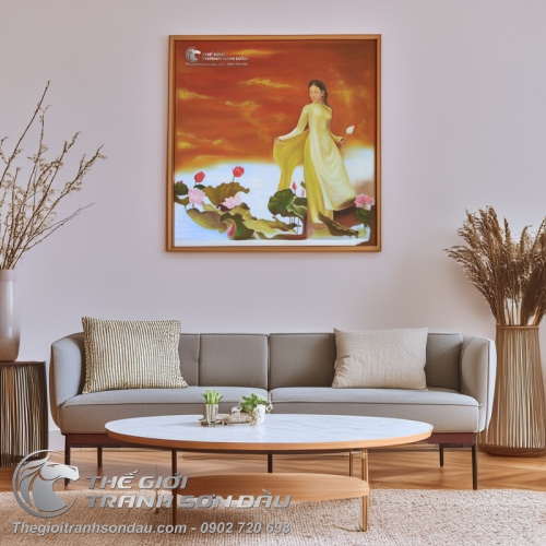 Tranh Sơn Dầu Thiếu Nữ Áo Dài Việt Nam
