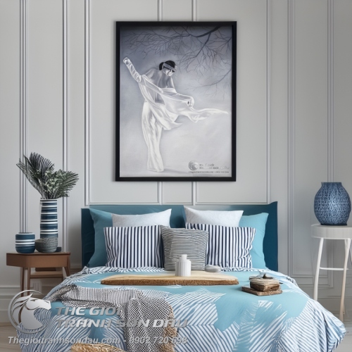 Tranh Sơn Dầu Thiếu Nữ Bán Khỏa Thân Treo Phòng Ngủ