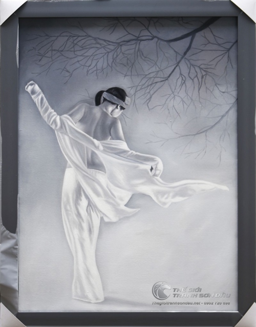 Tranh Sơn Dầu Thiếu Nữ Bán Khỏa Thân Treo Phòng Ngủ