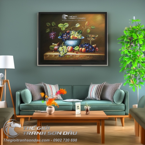 Tranh Sơn Dầu Tĩnh Vật Trái Cây Tả Thực Đẹp