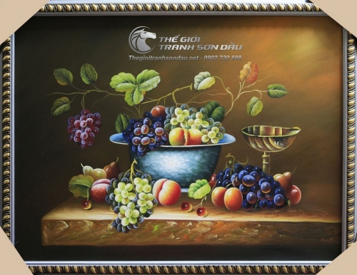 Tranh Sơn Dầu Tĩnh Vật Trái Cây Tả Thực Đẹp