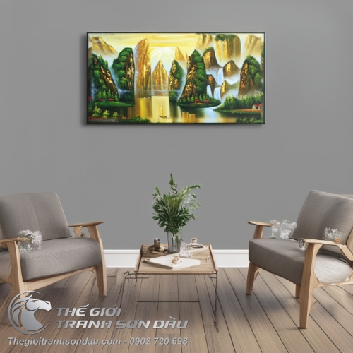 Tranh Sơn Thủy Núi Vàng
