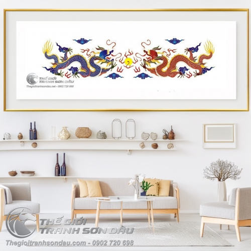 Tranh Song Long Và Mây Xanh