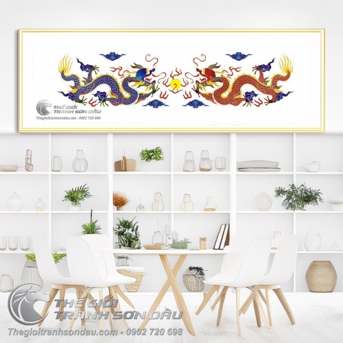 Tranh Song Long Và Mây Xanh