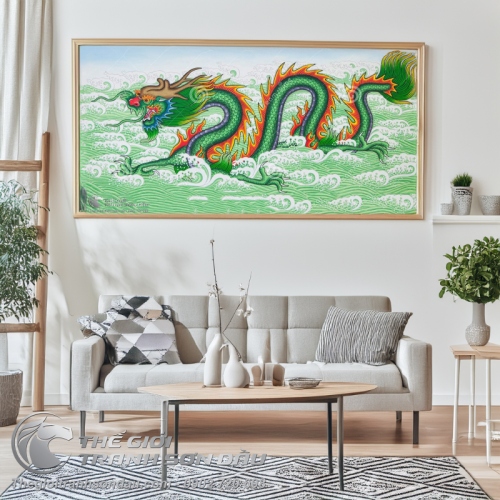Tranh Thanh Long Cưỡi Mây Vượt Sóng
