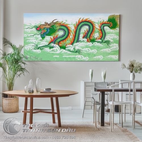Tranh Thanh Long Cưỡi Mây Vượt Sóng