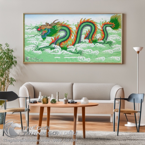 Tranh Thanh Long Cưỡi Mây Vượt Sóng
