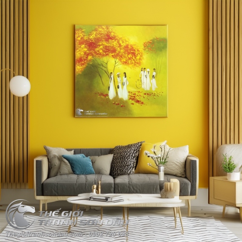 Tranh Thiếu Nữ Mặc Áo Dài Việt Nam