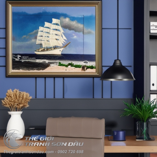 Tranh Thuận Buồm Xuôi Gió Thuyền Ra Khơi