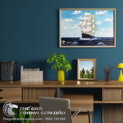 Tranh Thuận Buồm Xuôi Gió Thuyền Trên Biển