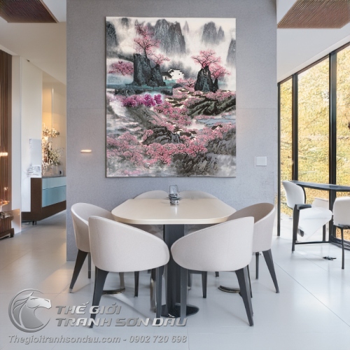 Tranh Thủy Mạc Sơn Thủy Mùa Xuân