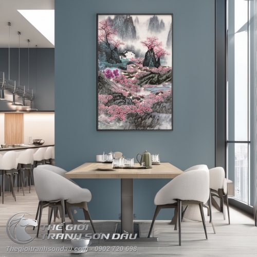 Tranh Thủy Mạc Sơn Thủy Mùa Xuân