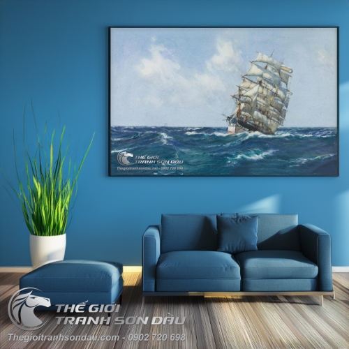 Tranh Thuyền Buồm Trôi Nổi Trên Mặt Biển