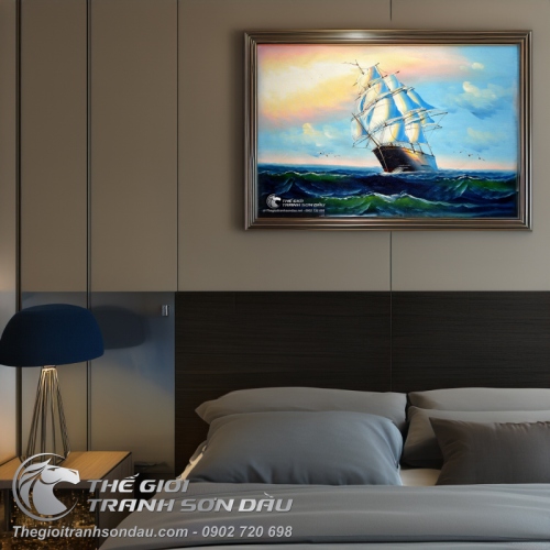 Tranh Thuyền Buồm Và Biển Cả