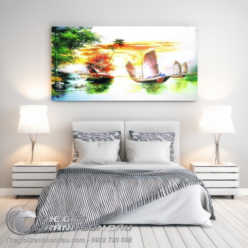 Tranh Thuyền Buồm Và Bụi Tre