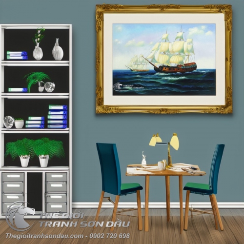 Tranh Thuyền Buồm Vẽ Sơn Dầu