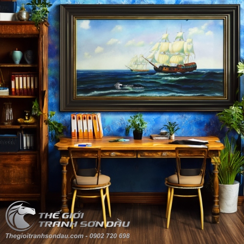 Tranh Thuyền Buồm Vẽ Sơn Dầu
