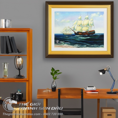 Tranh Thuyền Buồm Vẽ Sơn Dầu