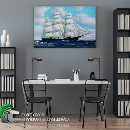 Tranh Thuyền Thuận Buồm Xuôi Gió