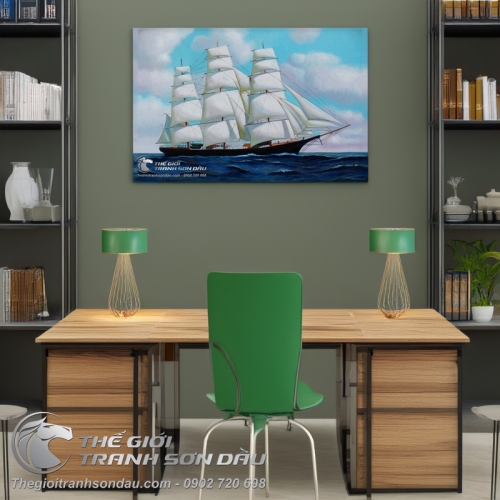 Tranh Thuyền Thuận Buồm Xuôi Gió