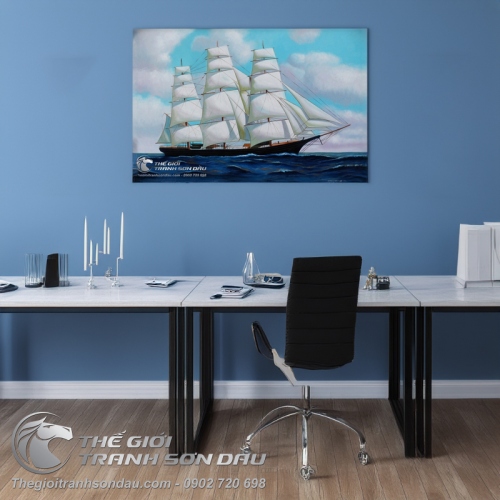 Tranh Thuyền Thuận Buồm Xuôi Gió