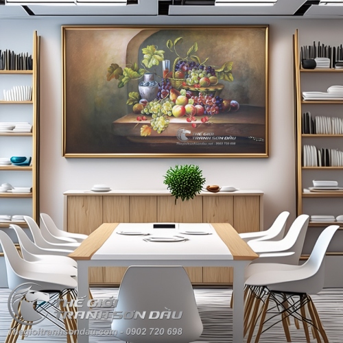 Tranh Tĩnh Vật Trái Cây Cổ Điển Sang Trọng
