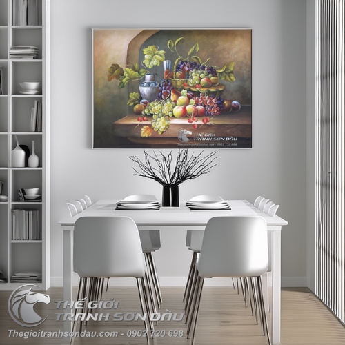 Tranh Tĩnh Vật Trái Cây Cổ Điển Sang Trọng