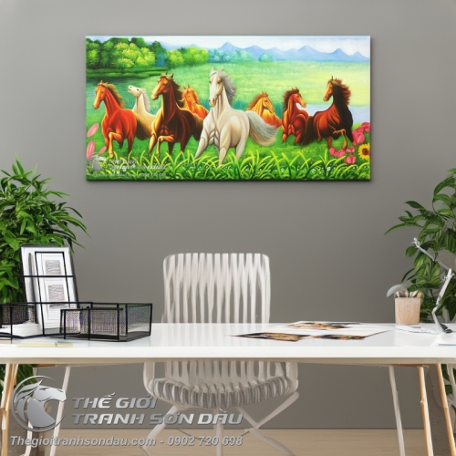 Tranh Treo Tường Bát Mã Du Xuân