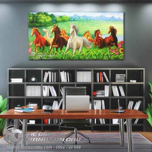 Tranh Treo Tường Bát Mã Du Xuân