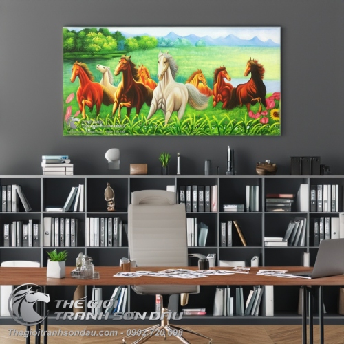 Tranh Treo Tường Bát Mã Du Xuân