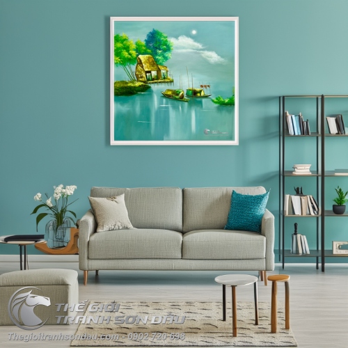 Tranh Treo Tường Làng Quê Màu Sơn Dầu Đẹp